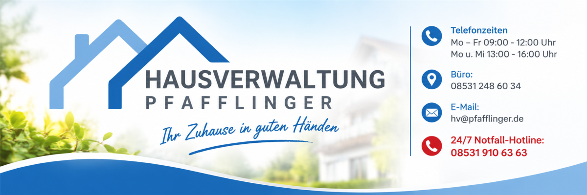 Logo Pfafflinger Hausverwaltung mit Infos 